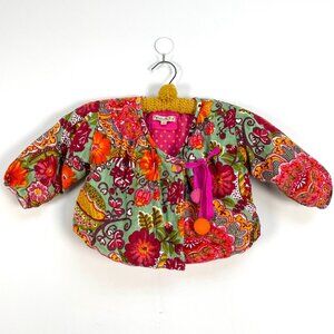 Lola Et Moi Toddler Girls 18M Wrap Jacket Floral Long Sleeve Coat